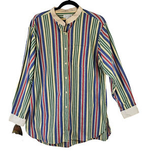 Top Vintage Pierre Cardin long sleeve striped button up shirt Large